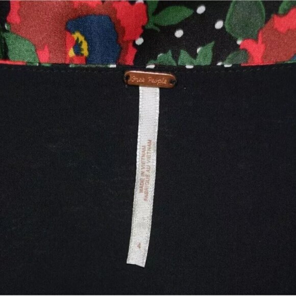 FREE PEOPLE MORNING LIGHT FLORAL PRINT AND POLKA DOT MINI DRESS - Picture 8 of 9